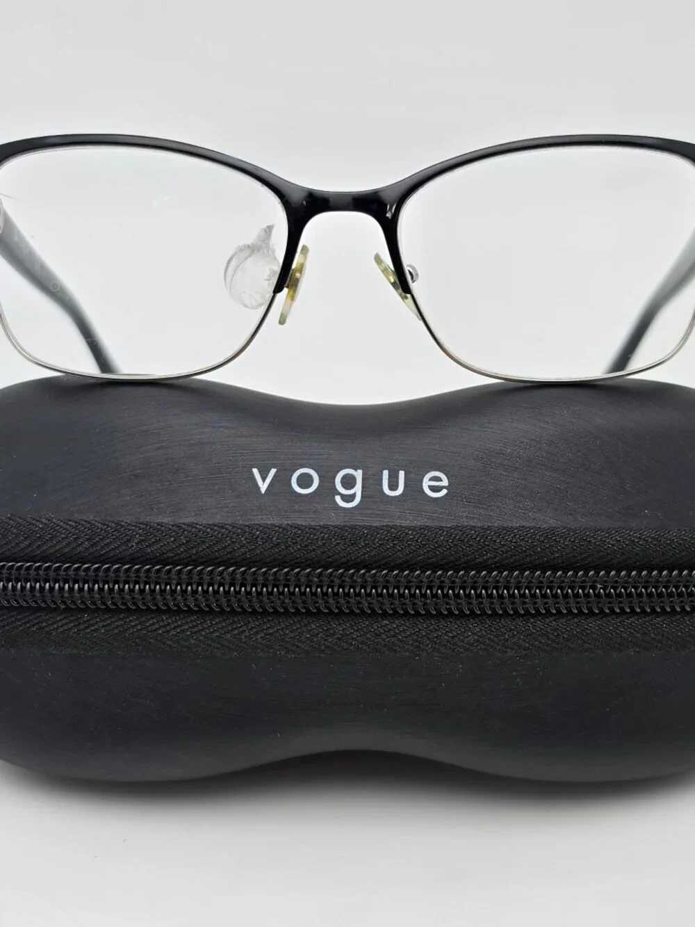 Vogue VO4050 352 Polished Black on Silver Cat Eye Eyeglasses Frame w/ Case 51mm